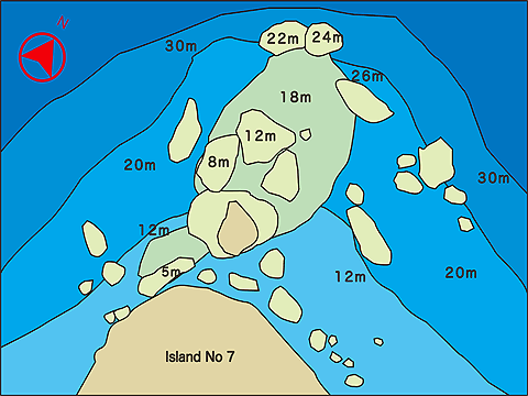 シミラン諸島／ディープシックスの水中ポイントマップ