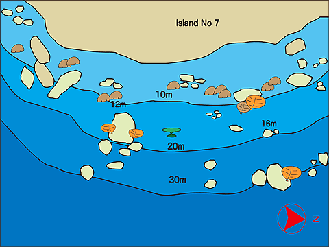 シミラン諸島／イーストオブエデンの水中ポイントマップ
