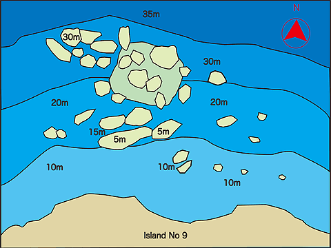 シミラン諸島／ノースポイントの水中ポイントマップ