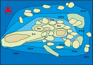 水中マップ/エレファントヘッドロック/シミラン諸島No.7とNo.8の間