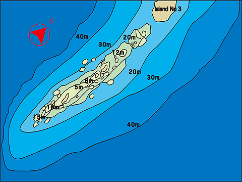 シミラン諸島／シャークフィンリーフの水中ポイントマップ
