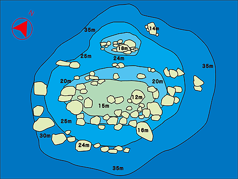 コタチャイ（タチャイ島）／ツインピークスの水中ポイントマップ